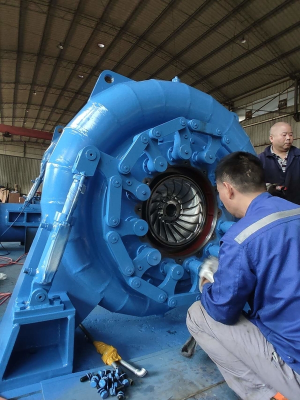 Turbina ad acqua ad alta capacità per 200kw-20mw che opera da 5m-500m a 450-1000rpm