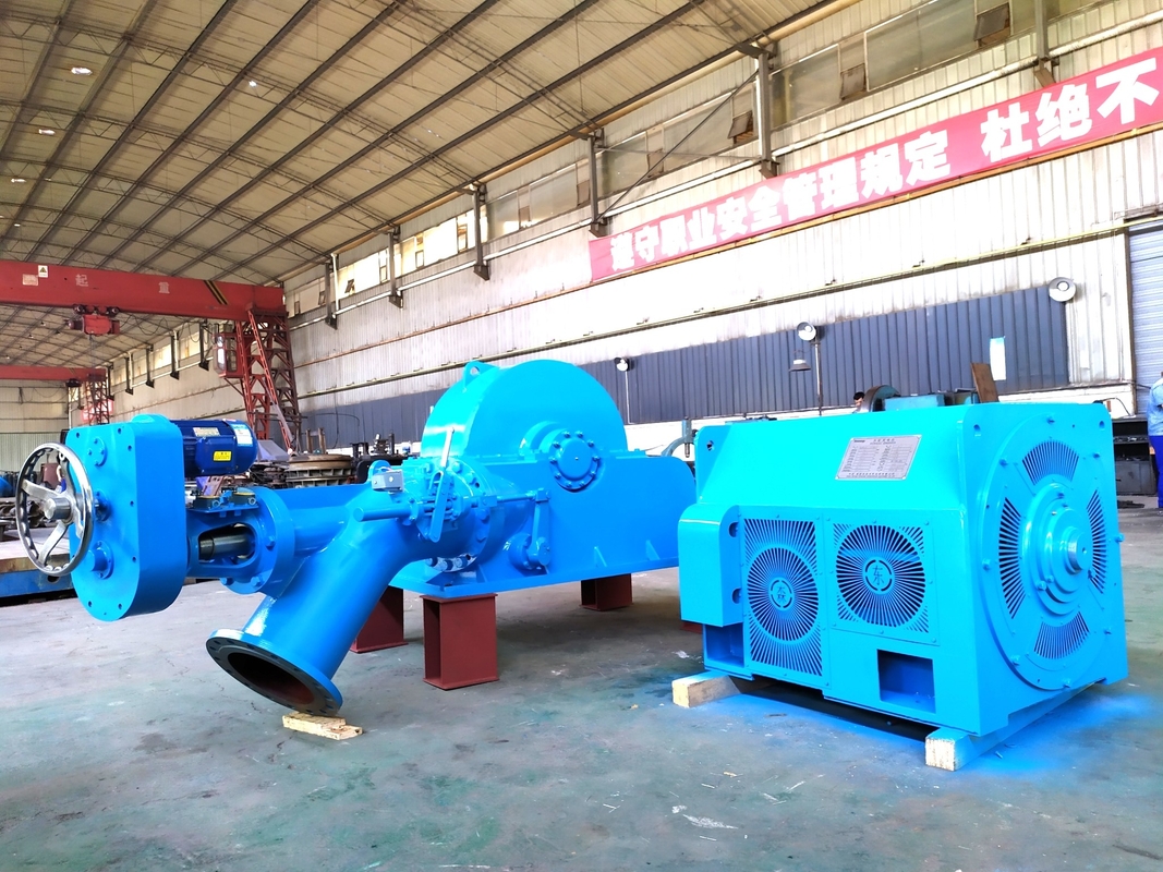 0.5 MW-20 MW di potenza di uscita generatore di turbine Pelton con installazione orizzontale e sistema di eccitazione statica