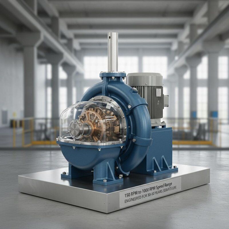 Francis Turbine Generator con velocità da 150 a 1000 giri al minuto, durata da 30 a 50 anni e potenza da 300 kW a 20 MW per centrali idroelettriche
