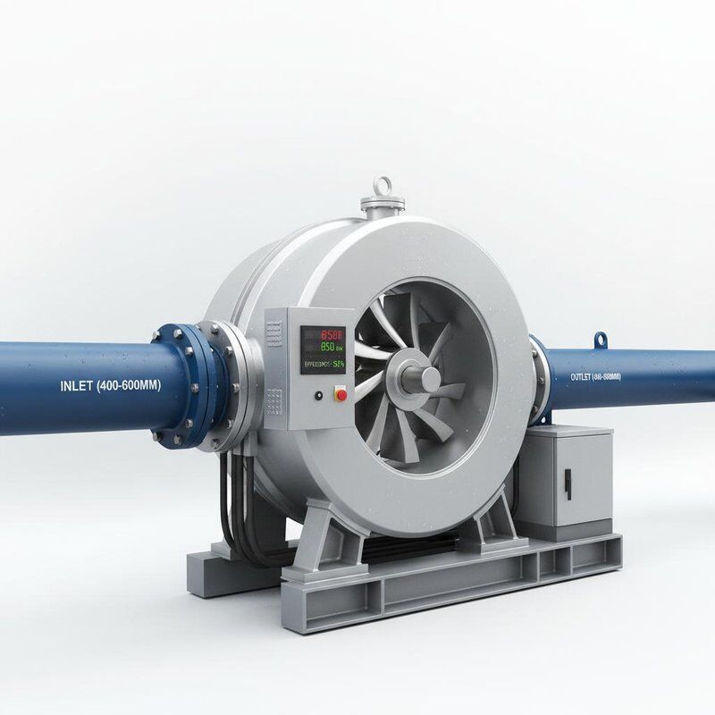 Generatore a turbina con potenza da 100 kW a 1000 kW e diametro del tubo da 400 a 600 mm per la generazione idroelettrica ad alta efficienza