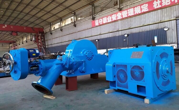 Turbina idroelettrica con rotore a eccitazione brushless o statica, che offre flessibilità OEM e pressione di ingresso di 10 MPa, ottimizzata per sistemi idroelettrici