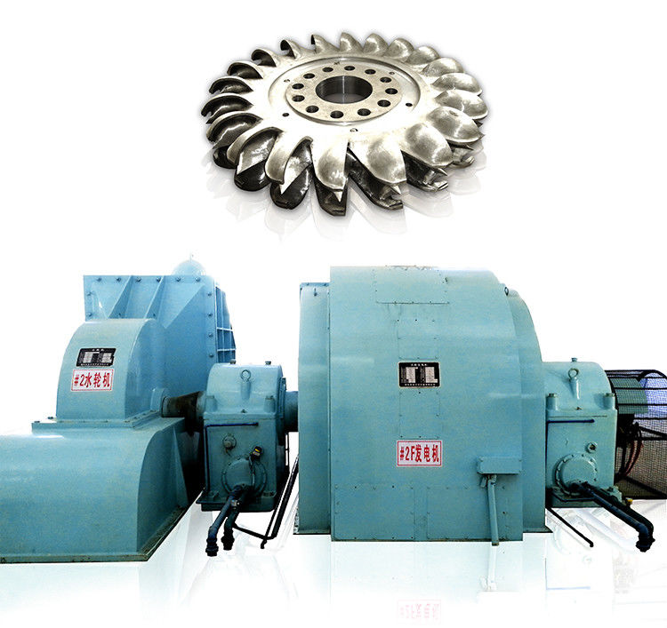 Turbina Pelton ad alta prevalenza con diametro di 200 mm, incluso sistema di eccitazione statico o senza spazzole progettato per l'energia idroelettrica