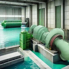 Efficienza Generatore a turbina ad acqua con controllo automatico - Installazione orizzontale - Colore personalizzabile